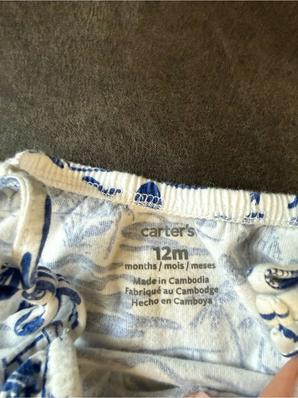 Carter's White and Blue Tropical Print Sundress